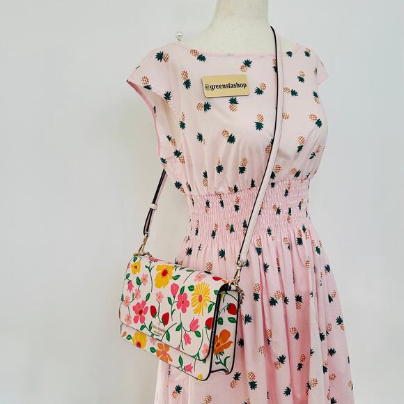 Kate Spade Purse Madison Medium Flap Convertible Crossbody Strawberry Garden - Picture 8 of 8